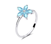 Flower CZ Silver Rings NSR-54